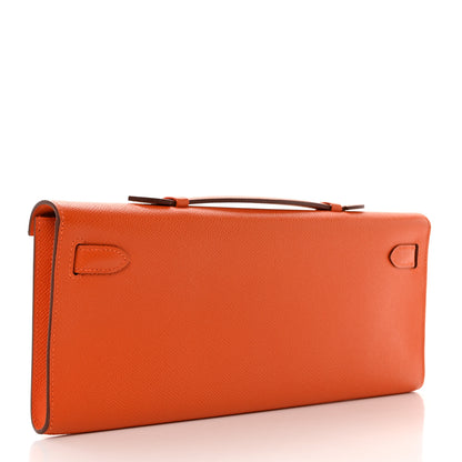 Hermes Epsom Kelly Cut Clutch Pochette Orange 3 of 7