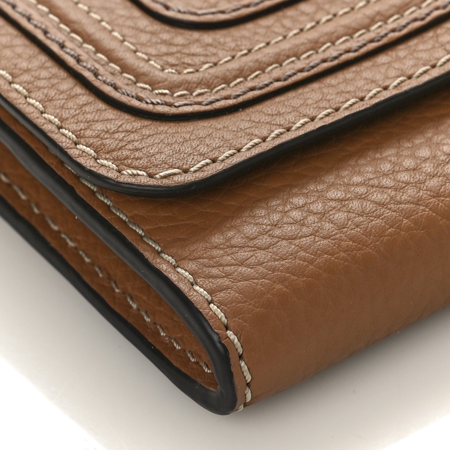 Chloe Calfskin Marcie Continental Flap Wallet Nut 7 of 8