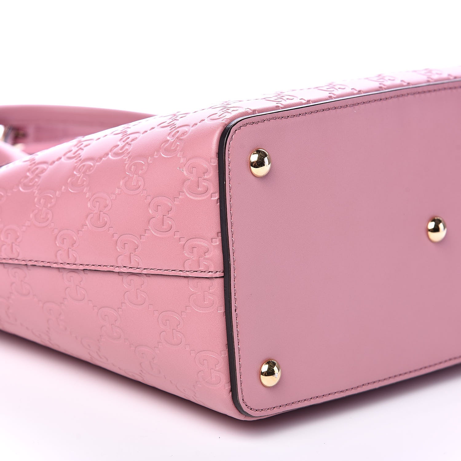 Gucci Guccissima Signature Small Zippered Bucket Tote Rose Baby Candy 8 of 10