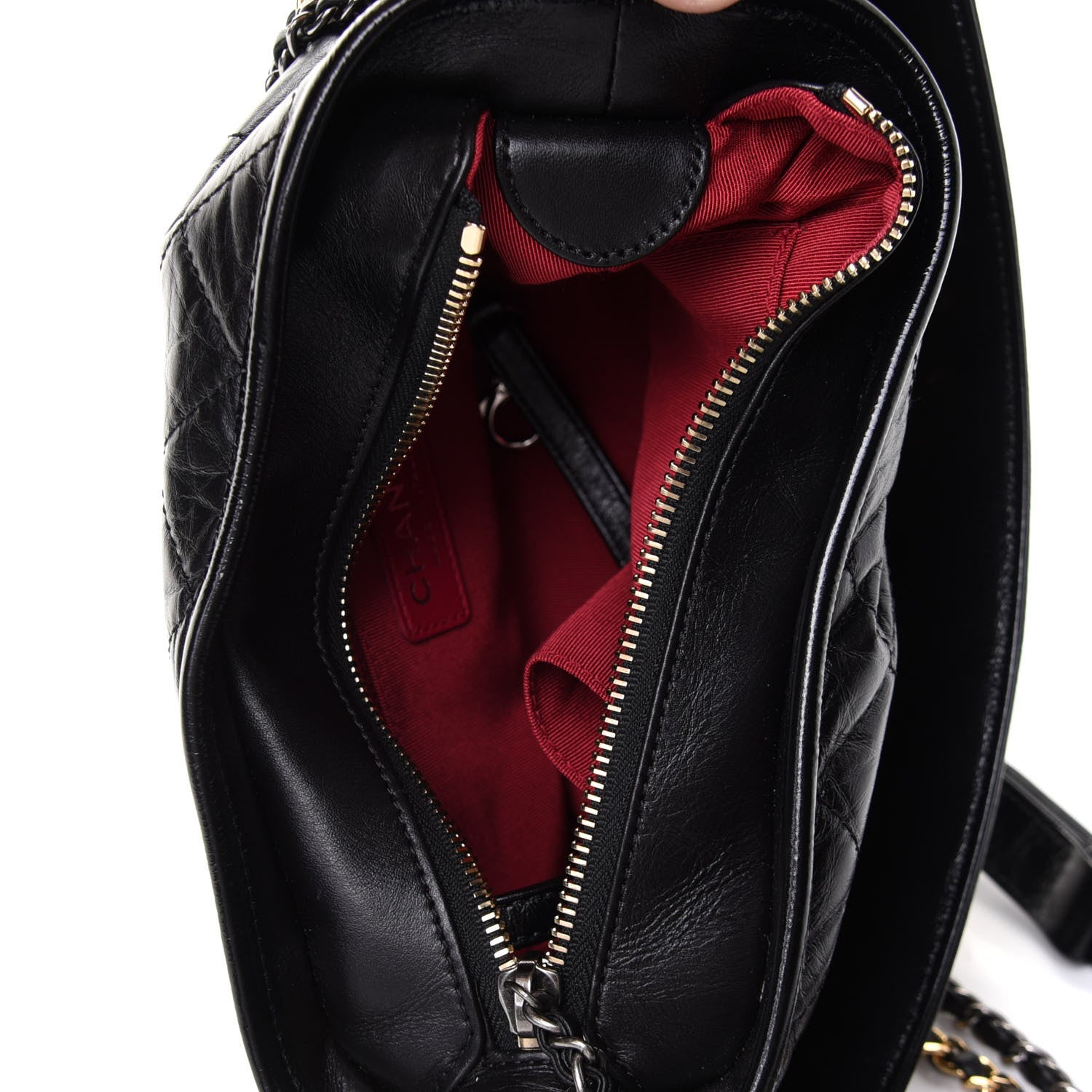 Chanel Aged Calfskin Quilted Small Gabrielle Logo Hobo Black 5 of 11