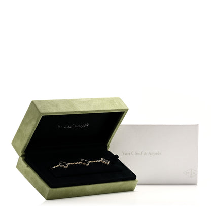 Van Cleef & Arpels 18K Yellow Gold Black Onyx 5 Motifs Vintage Alhambra Bracelet 7 of 7