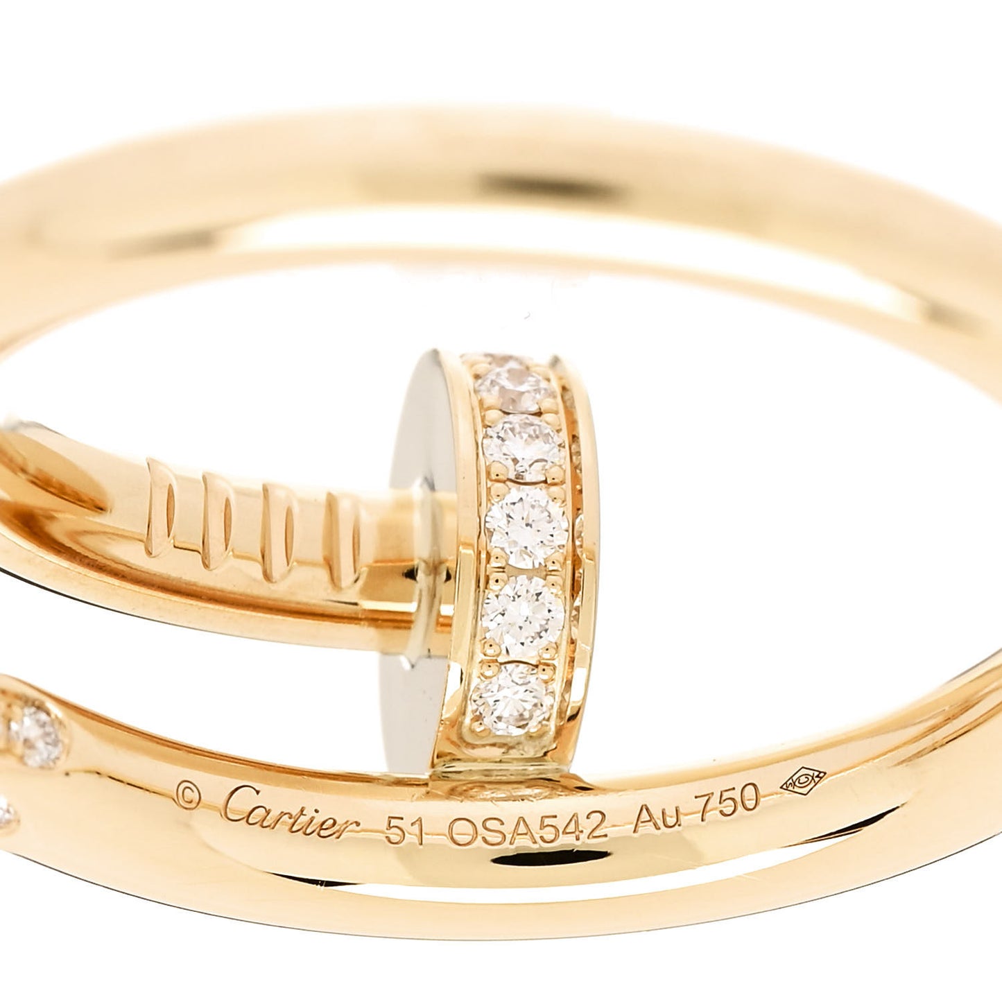 18K Yellow Gold Diamond Juste Un Clou Ring 51 5.75
