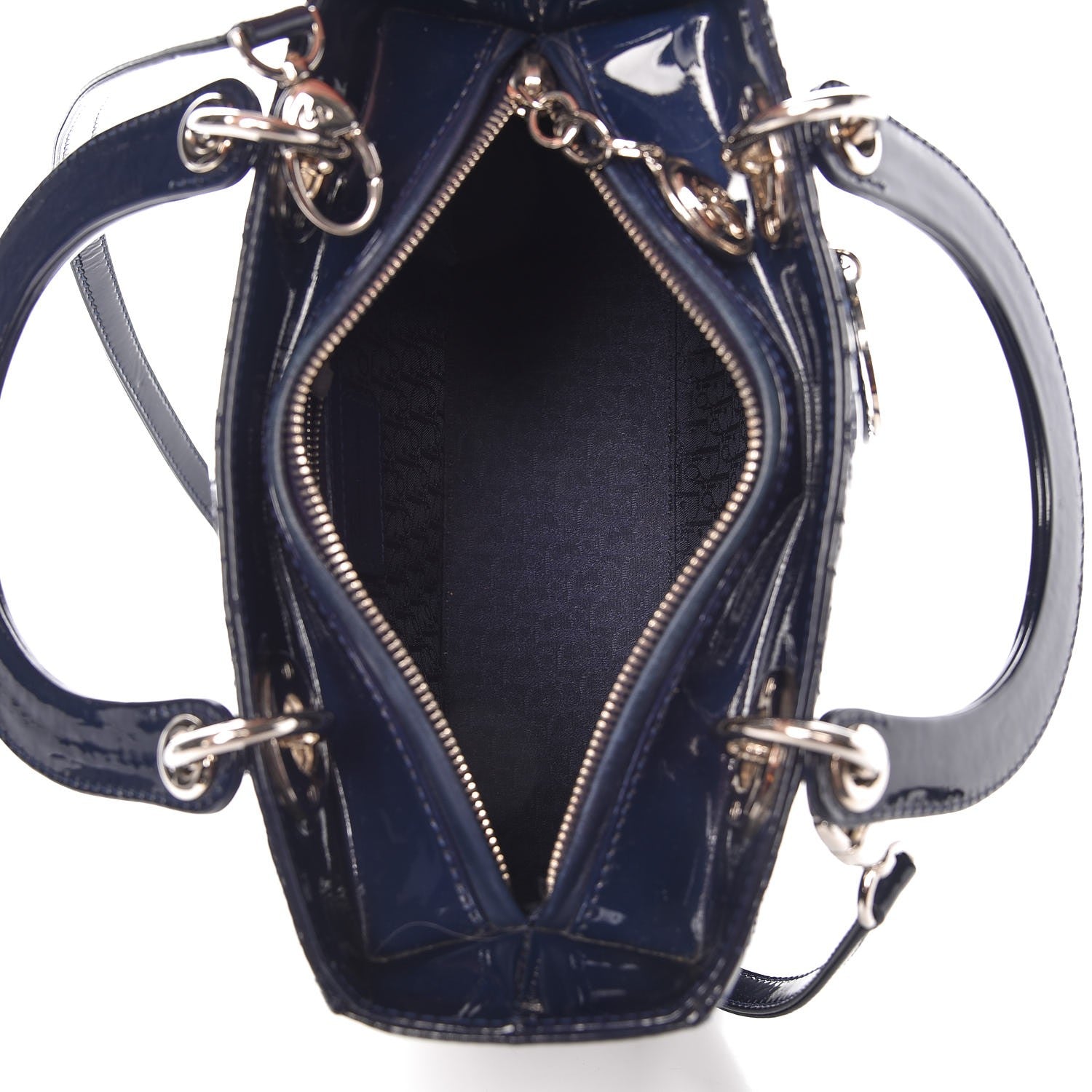 Christian Dior Patent Cannage Medium Lady Dior Navy Blue 5 of 15