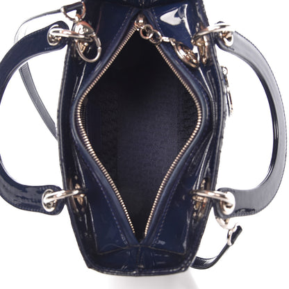 Christian Dior Patent Cannage Medium Lady Dior Navy Blue 5 of 15