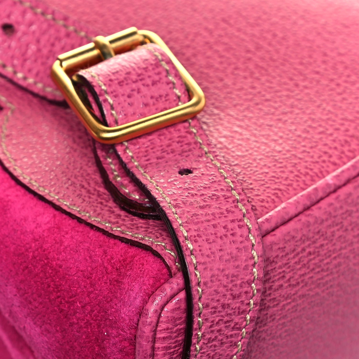 Gucci Suede Calfskin Bamboo Backpack Pink 10 of 12