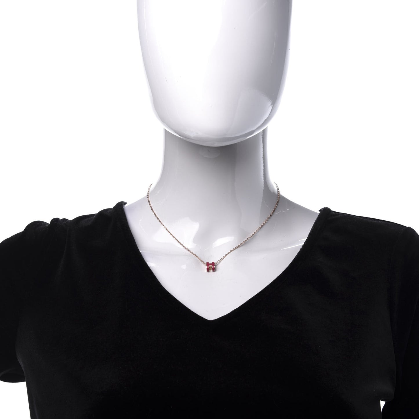 Lacquered Rose Gold Mini Pop H Pendant Necklace Rose Extreme