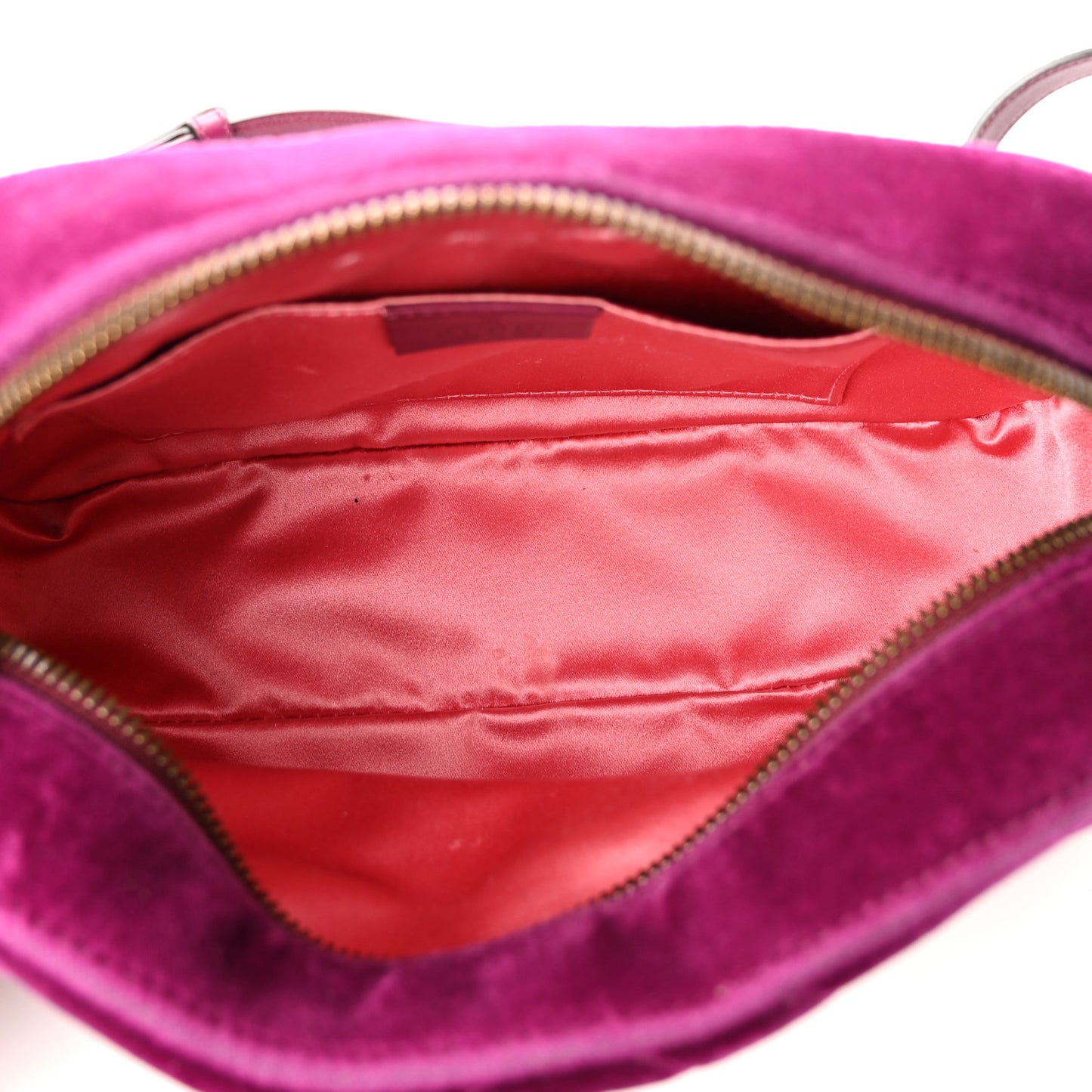 Velvet Matelasse Small GG Marmont Chain Shoulder Bag Fuchsia Violet Cyclamen