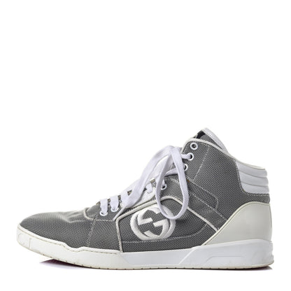 Gucci Baling Fabric Nappa Moorea Interlocking G Mens High Top Sneakers 9 Great White White 1 of 10