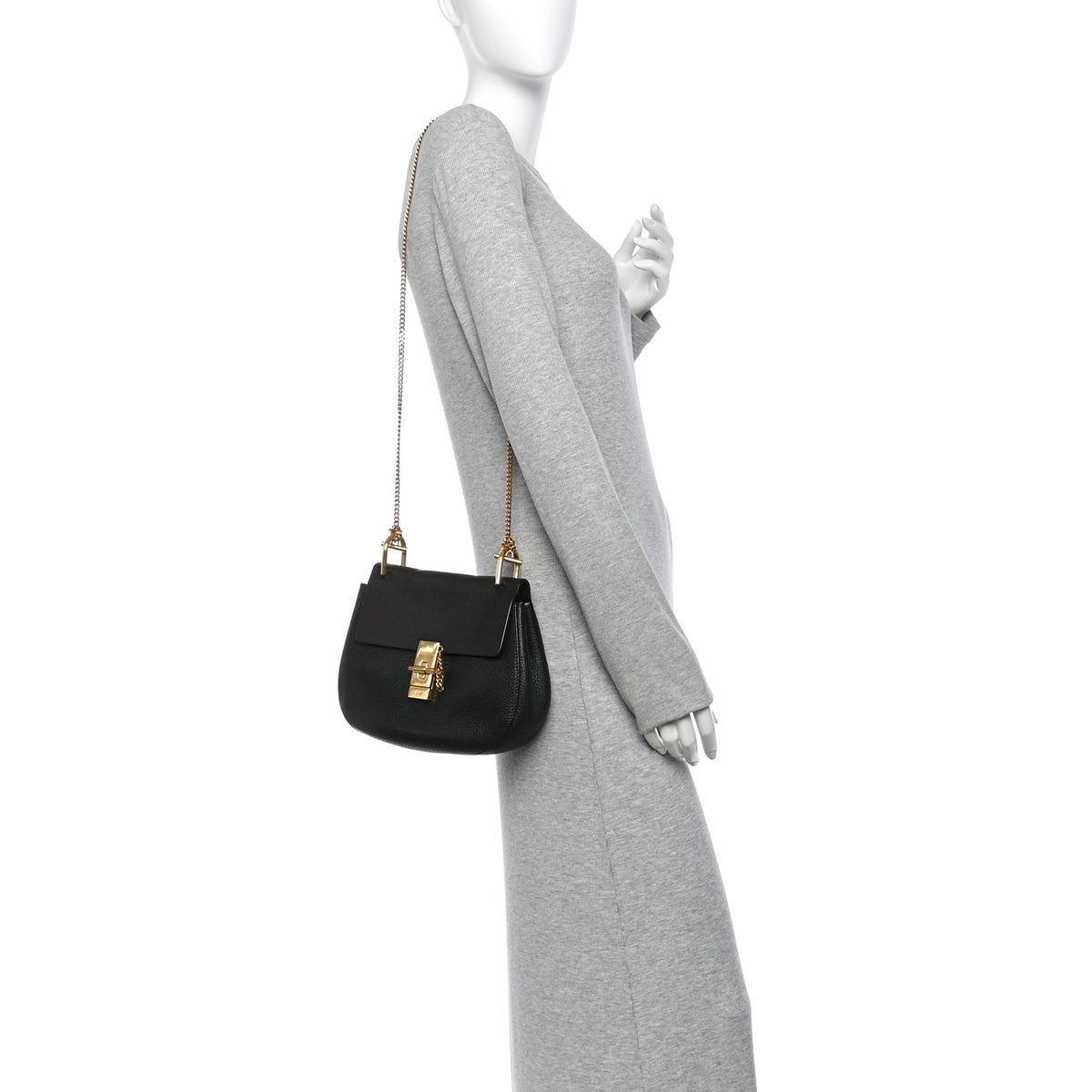 Chloe Grained Lambskin Drew Shoulder Bag Black 2 of 10