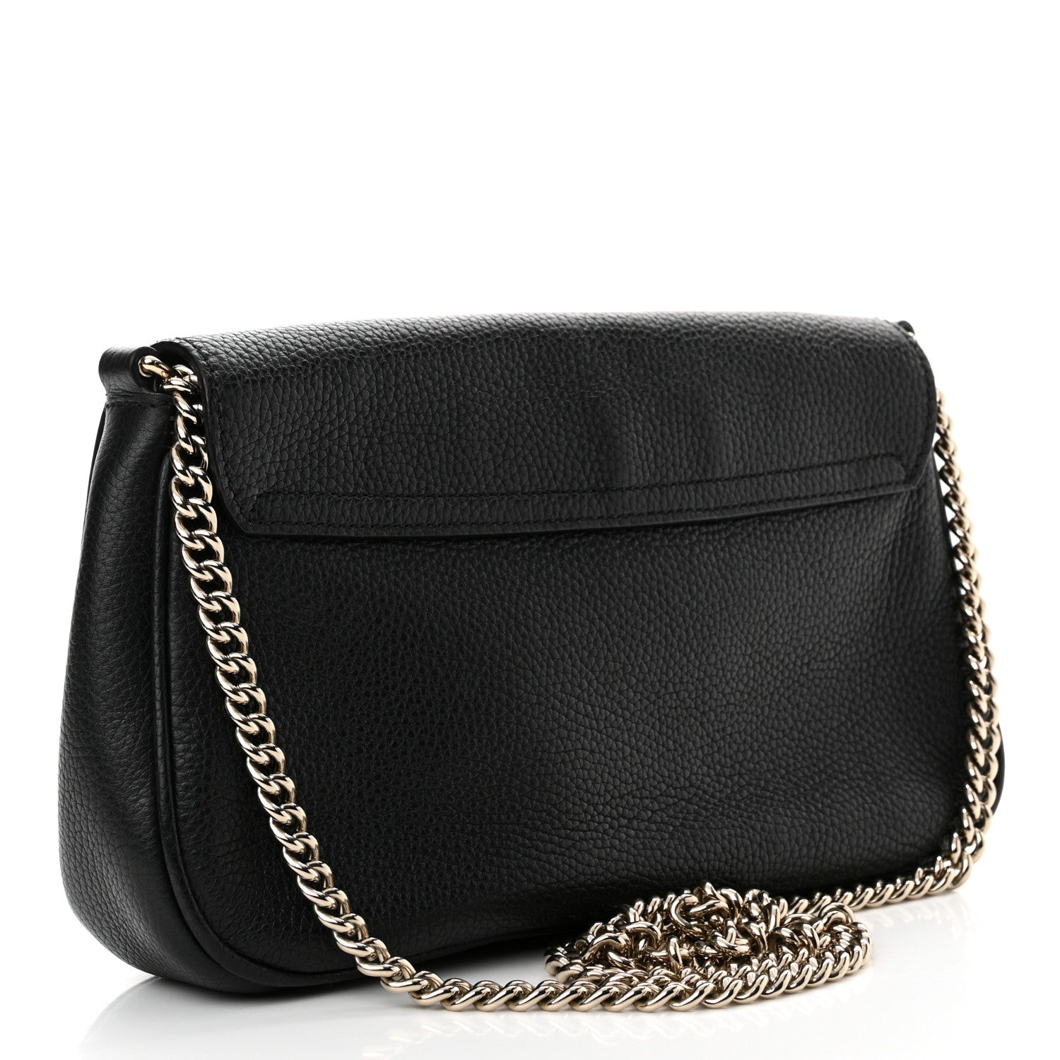 Gucci Pebbled Calfskin Medium Soho Flap Crossbody Black 3 of 11