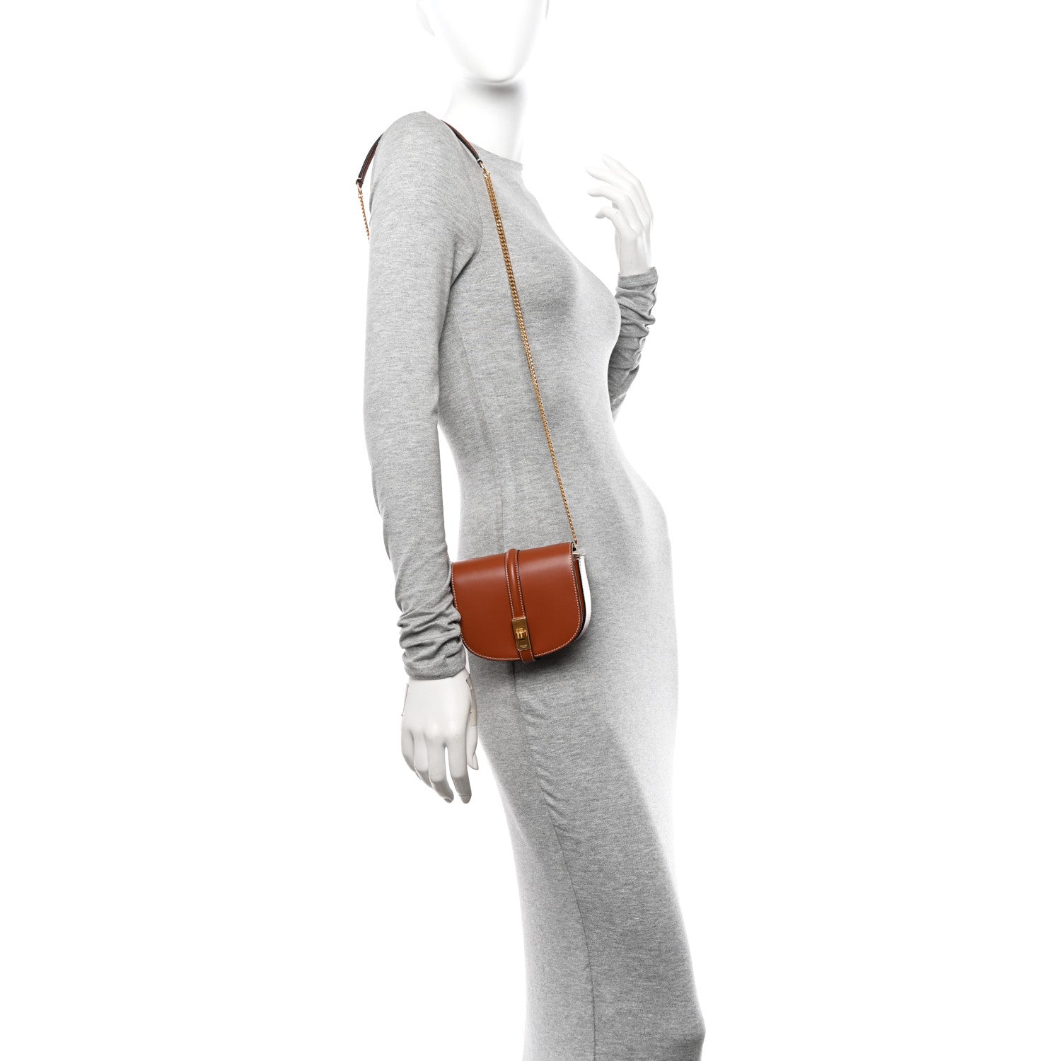 Celine Natural Calfskin Besace Small 16 Wallet on Chain Tan 2 of 10