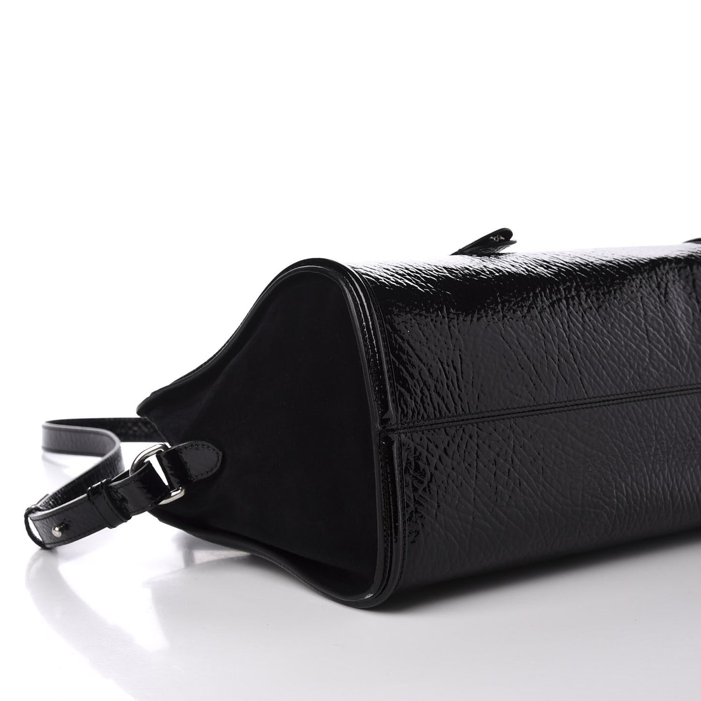 Patent Small Eyelet Padlock Skull Tote Black