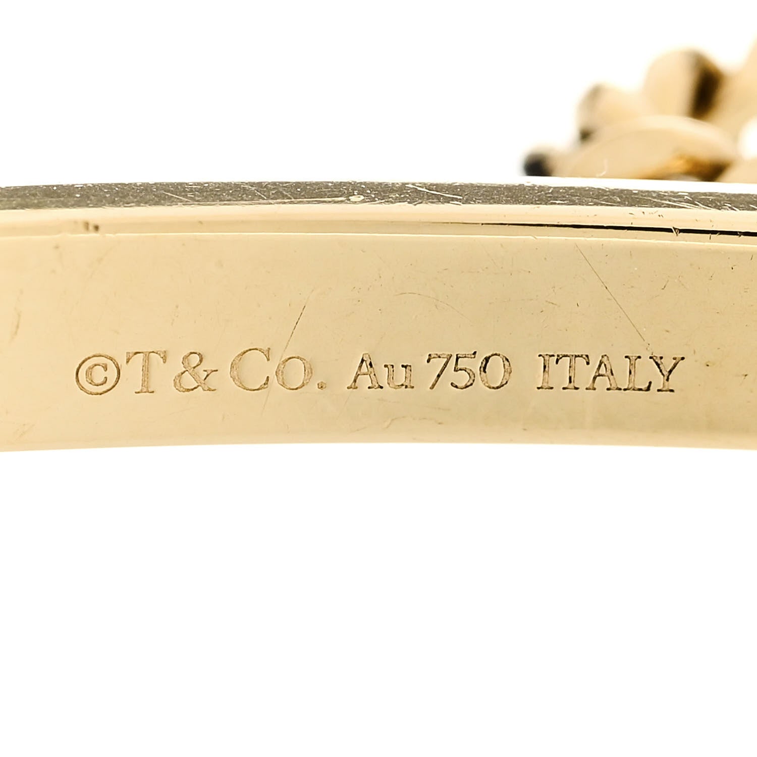 Tiffany 18K Yellow Gold Diamond Micro Link ID Chain Bracelet 3 of 4
