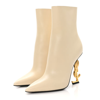 Saint Laurent Soft Calfskin Opyum 110 Ankle Boots 37.5 Real Beige 3 of 9