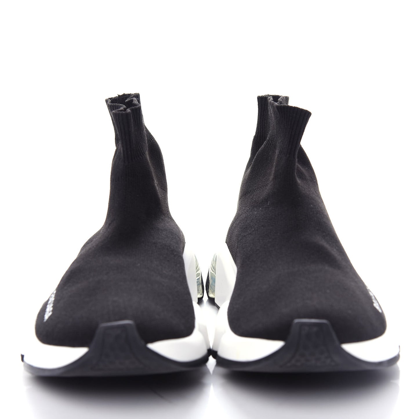 Neoprene Knit Womens Speed Clear Sole Sneakers 36 Black White