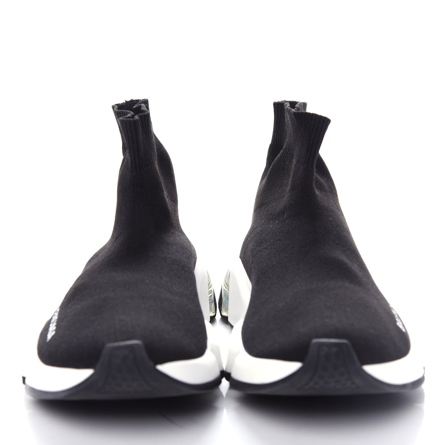 Balenciaga Neoprene Knit Womens Speed Clear Sole Sneakers 36 Black White 5 of 11