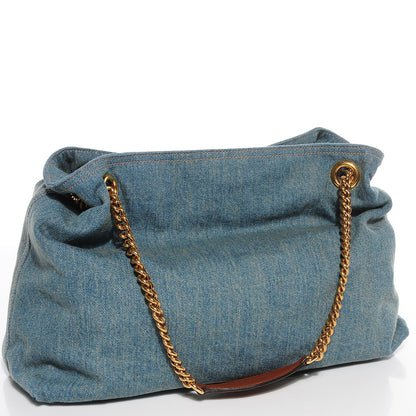 Gucci Denim Medium Soho Chain Shoulder Bag Blue 3 of 9
