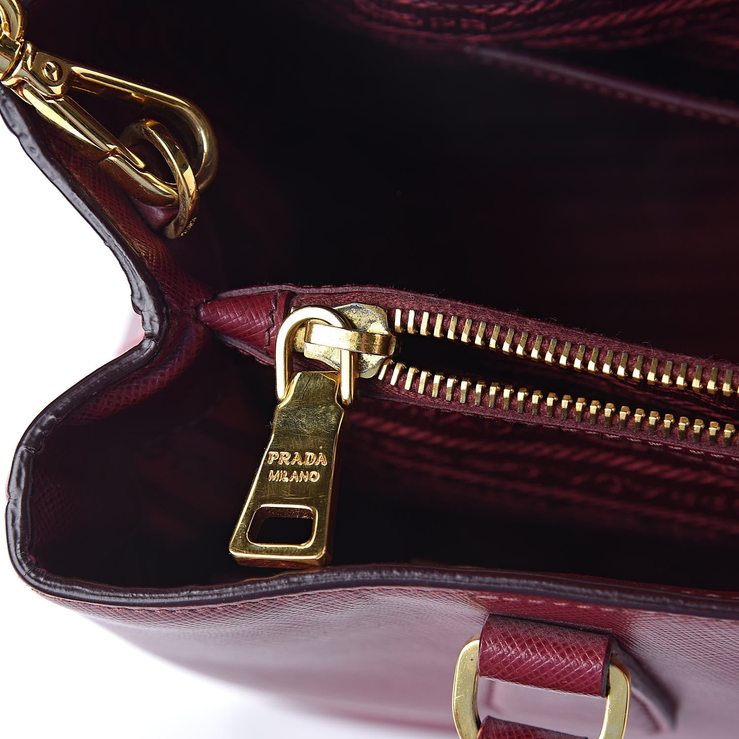 Prada Saffiano Medium Tote Cherry 13 of 13