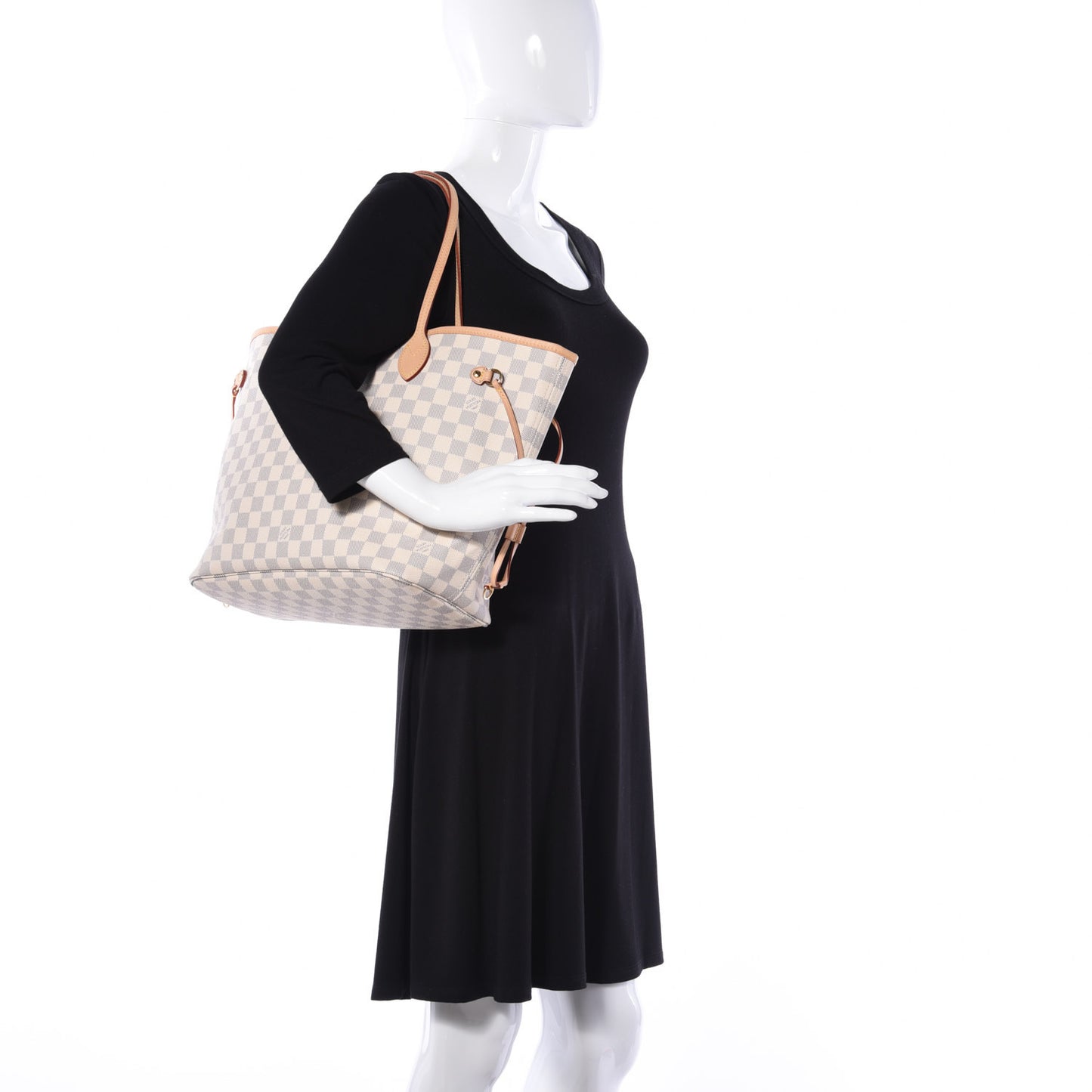 Damier Azur Neo Neverfull MM Rose Ballerine