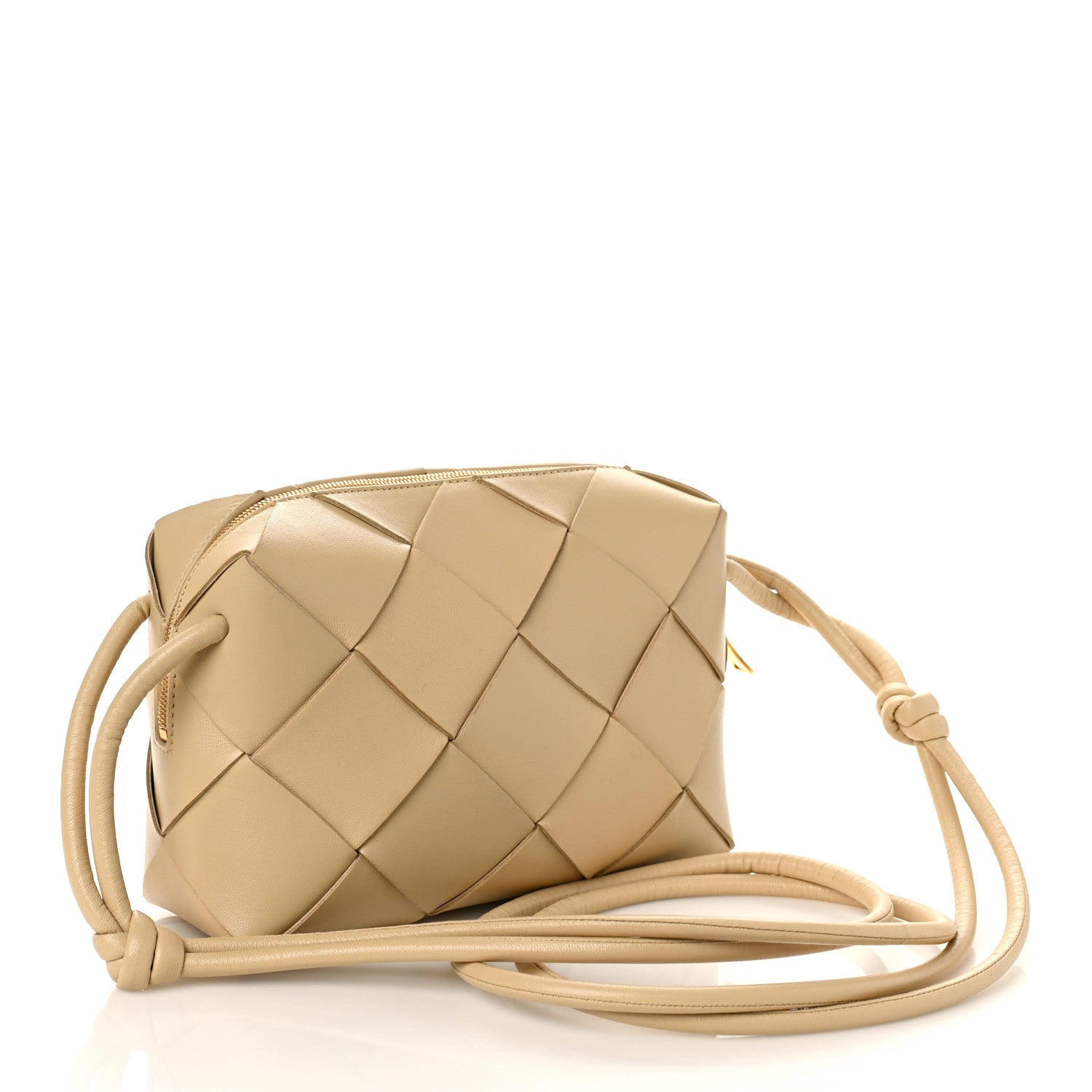 Bottega Veneta Lambskin Maxi Intrecciato Small Cassette Camera Bag Porridge 3 of 9