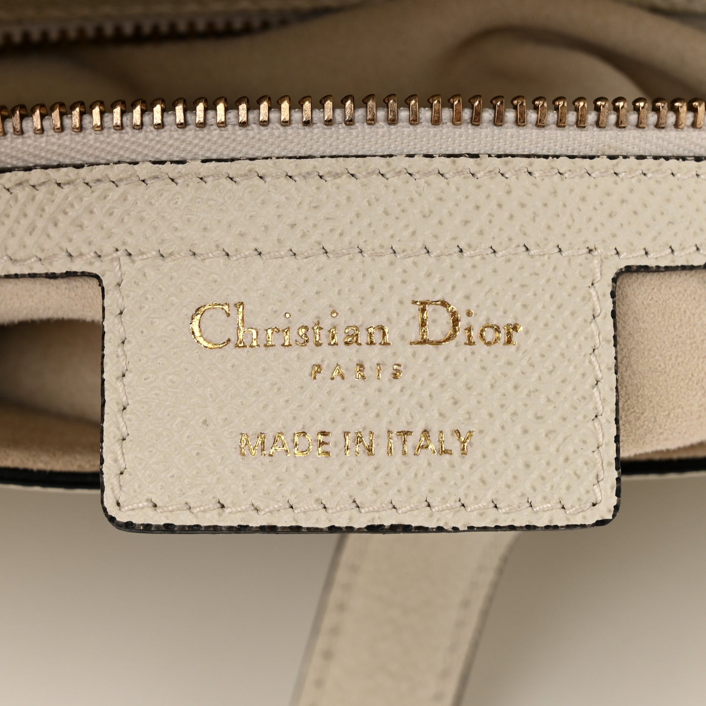 Grained Calfskin Saddle Bag White