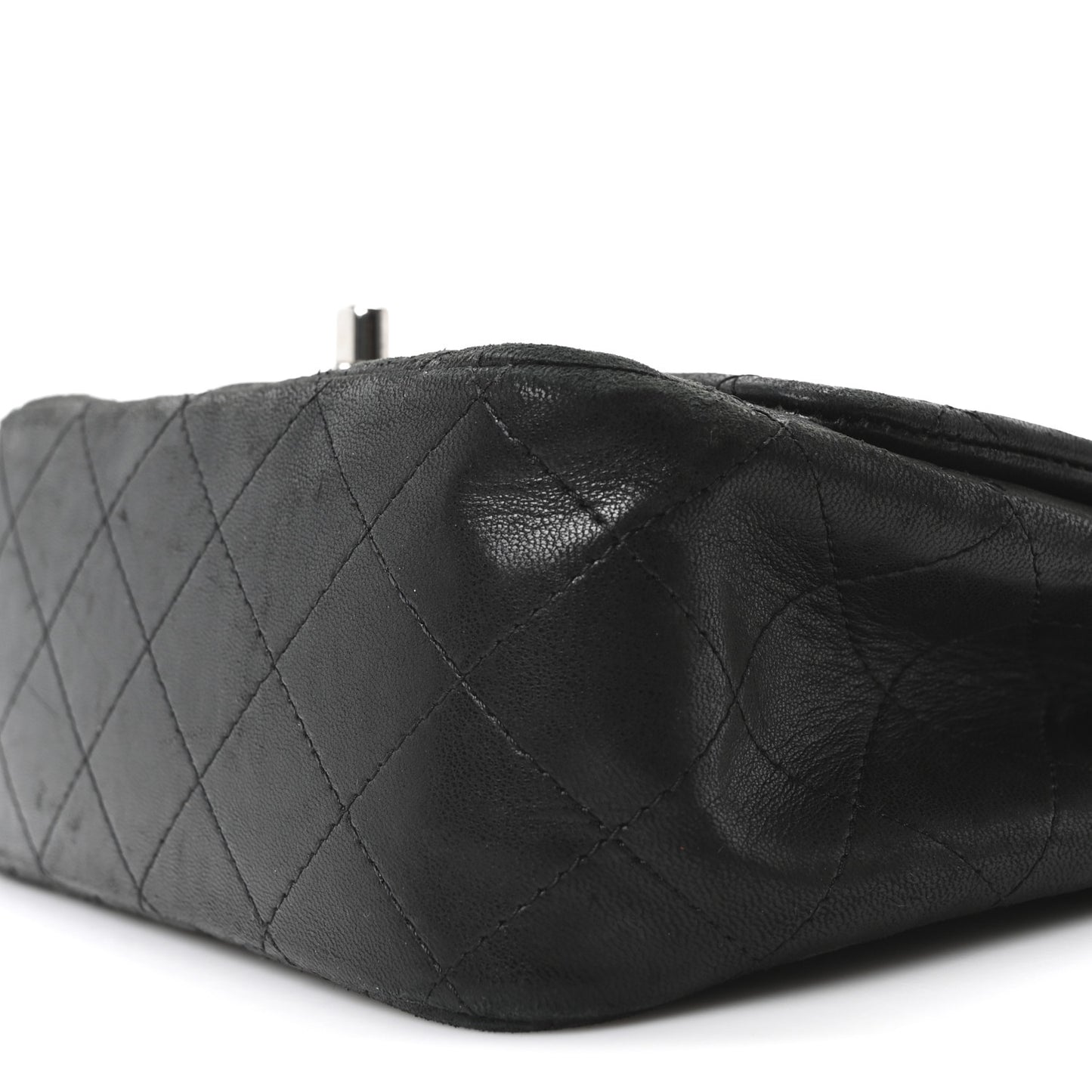 Lambskin Quilted Mini Square Flap Black