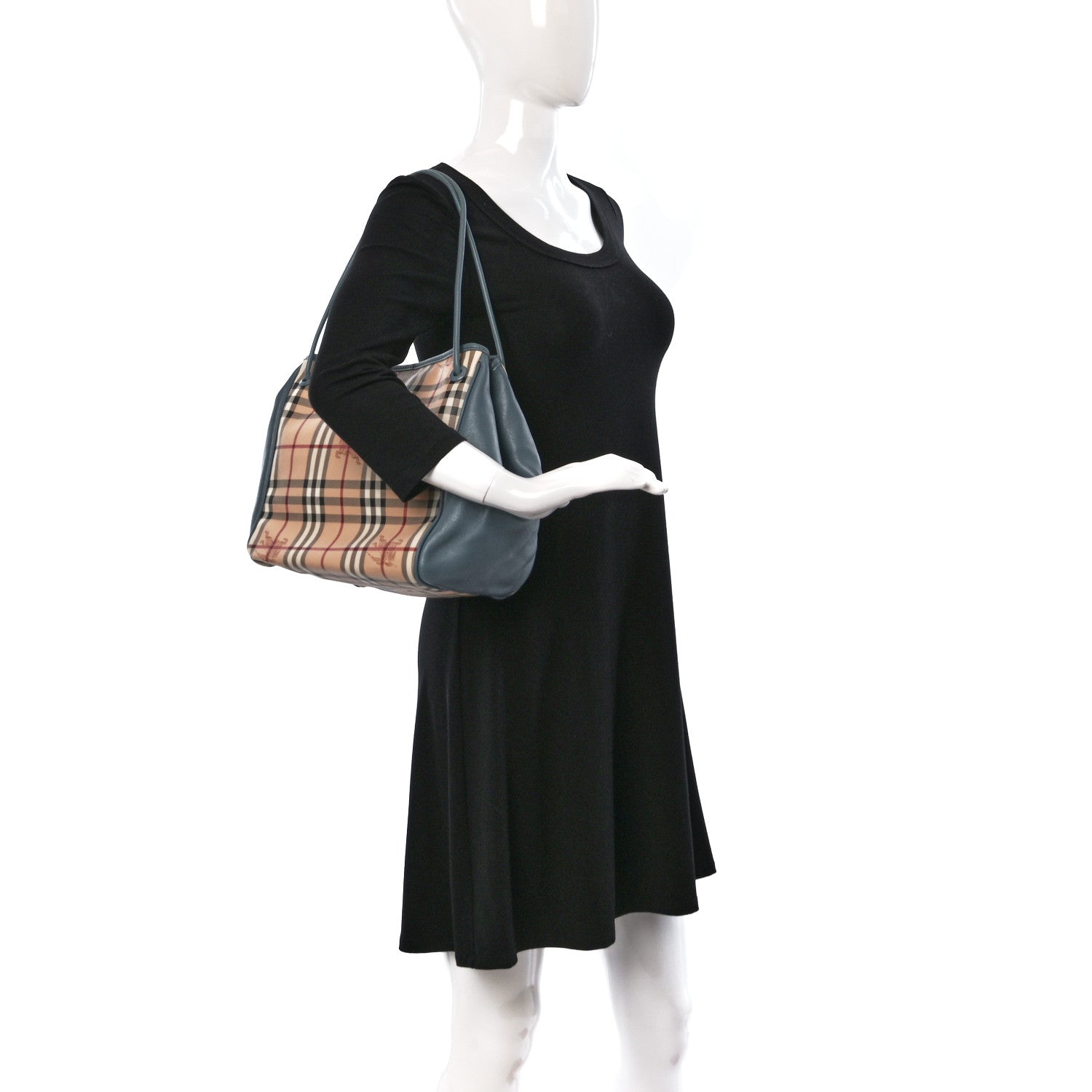 Burberry Haymarket Check Small Knots Canterbury Tote Blue 2 of 9
