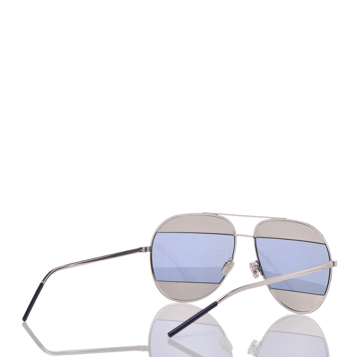 Split 1 Aviator Sunglasses Silver Blue