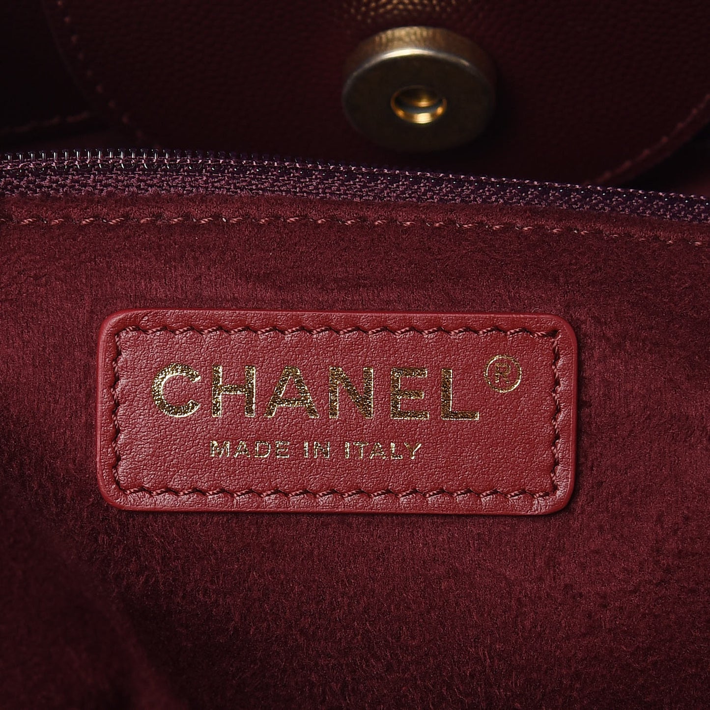 Caviar Small Studded Deauville Tote Burgundy