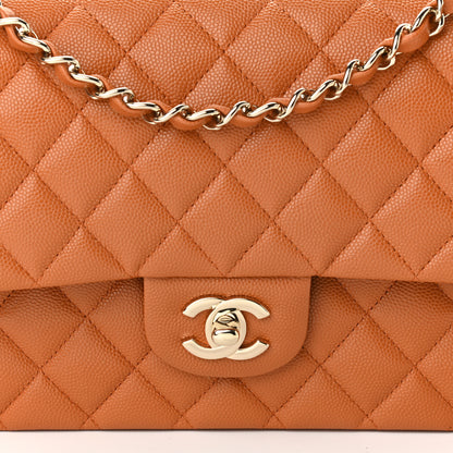 Chanel Caviar Quilted Medium Double Flap Light Brown 10 of 10