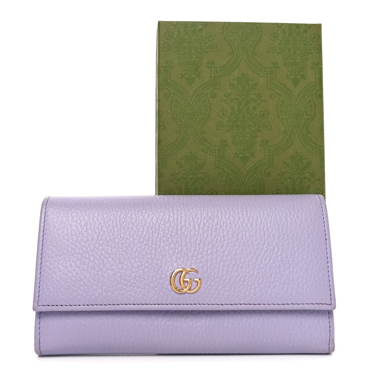 Gucci Dollar Calfskin GG Marmont Continental Wallet Lilac 15 of 16