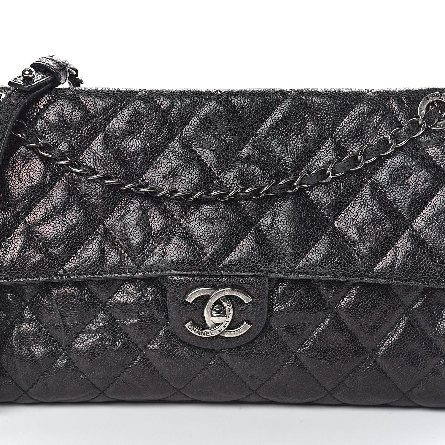 Chanel Crumpled Grained Calfskin Jumbo CC Crave Flap Black 7 of 9