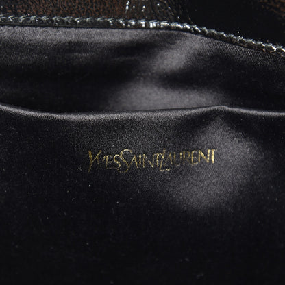 Saint Laurent Textured Patent Monogram Large Belle De Jour Clutch Black 6 of 6