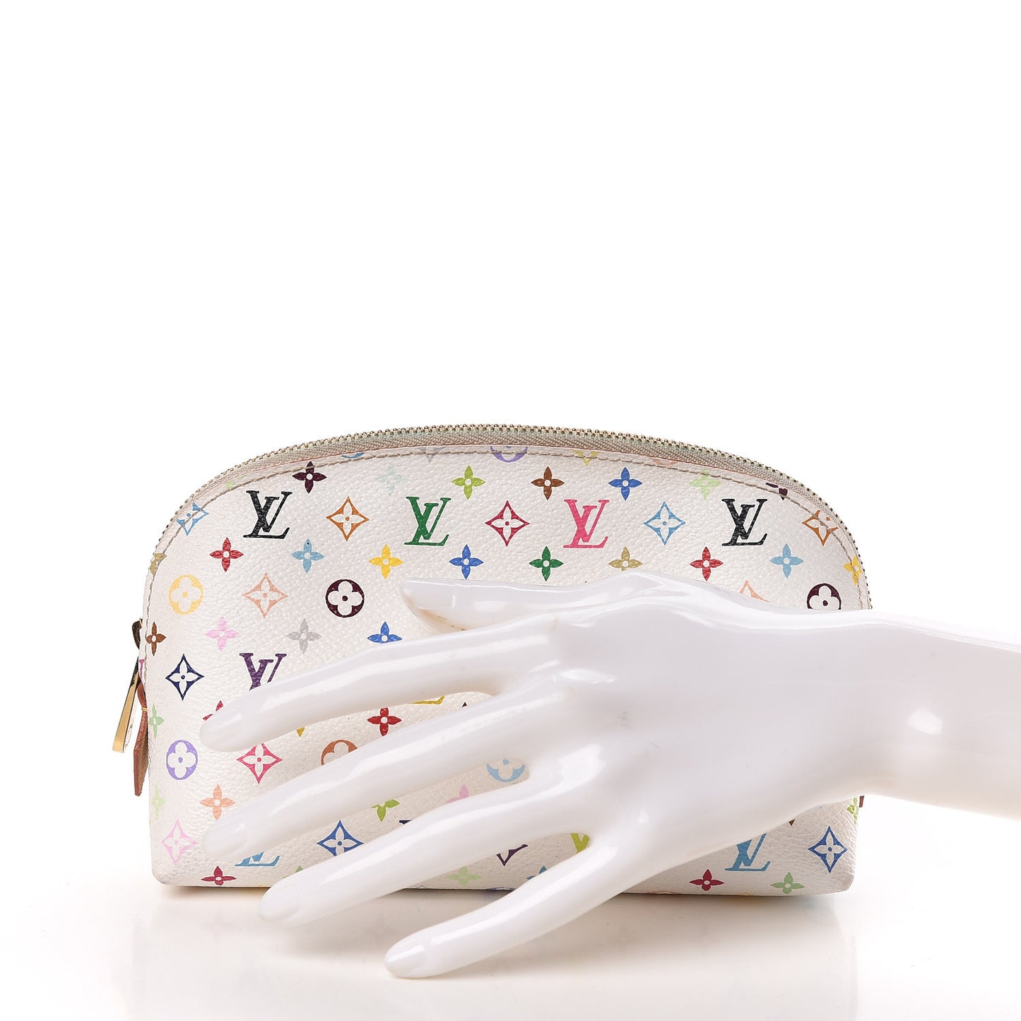 Monogram Multicolor Cosmetic Pouch White Litchi
