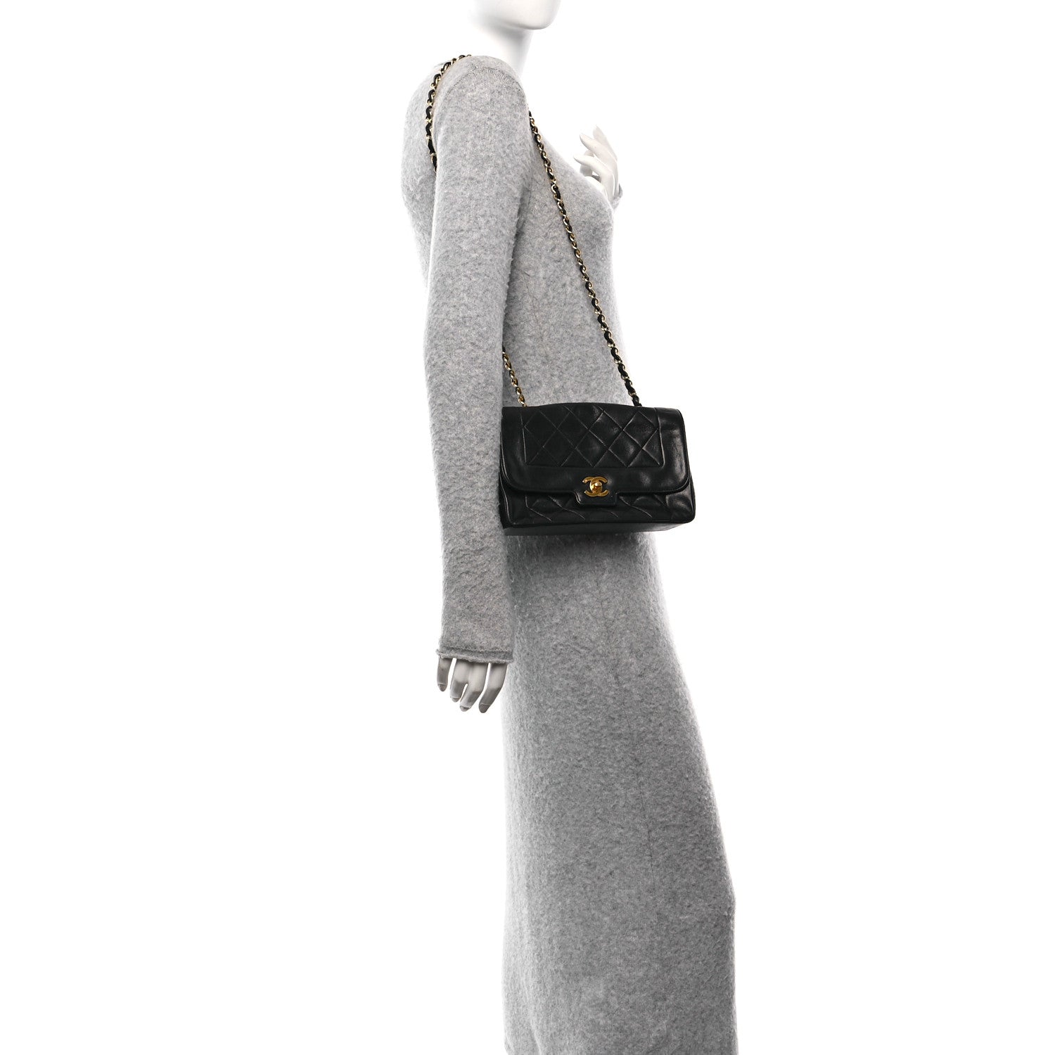Chanel Lambskin Quilted Small Single Flap Black 2 of 10