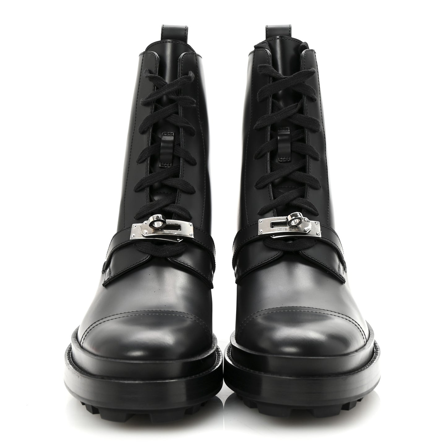 Glossed Calfskin Funk Ankle Boots 38.5 Black