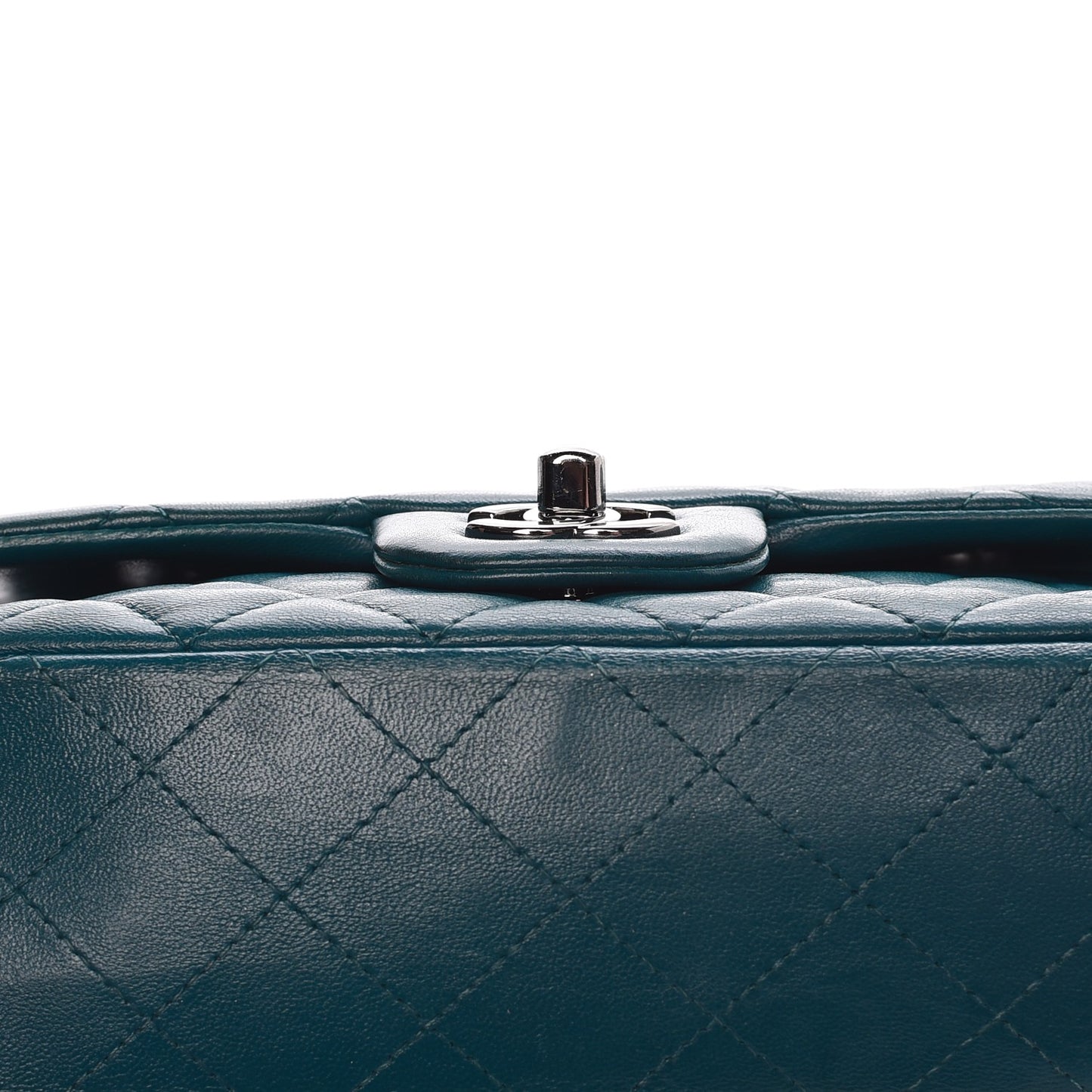 Lambskin Quilted Mini Rectangular Flap Turquoise