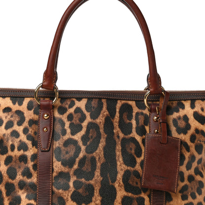Dolce & Gabbana Coated Canvas Leopard Print Tote 6 of 15