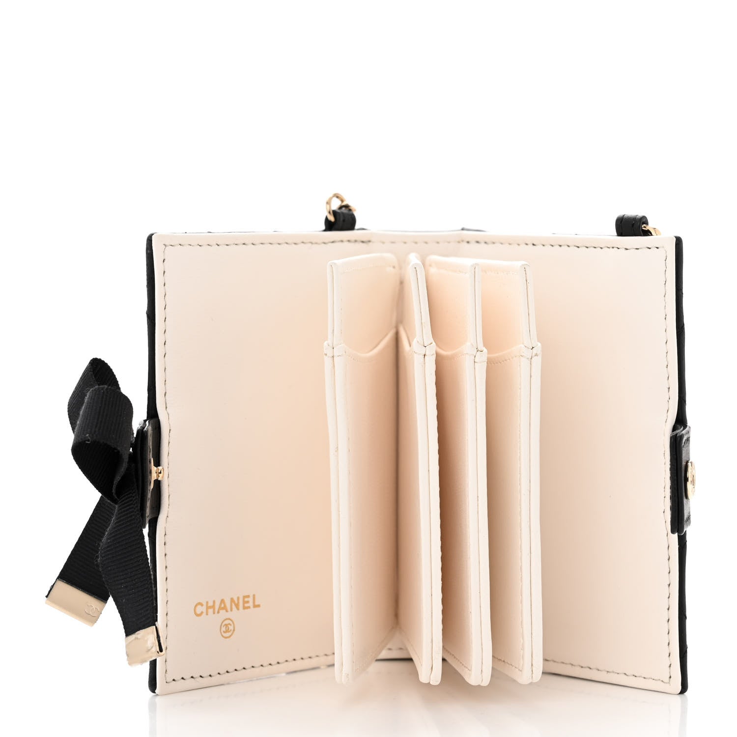 Chanel Lambskin Quilted Book Card Holder on Chain Black 5 of 12