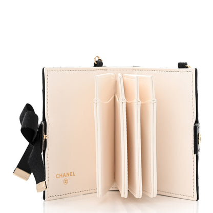 Chanel Lambskin Quilted Book Card Holder on Chain Black 5 of 12