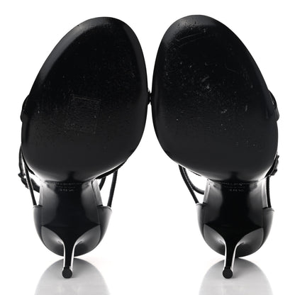 Saint Laurent Patent Cassandra 100 Sandals 38.5 Black 5 of 11
