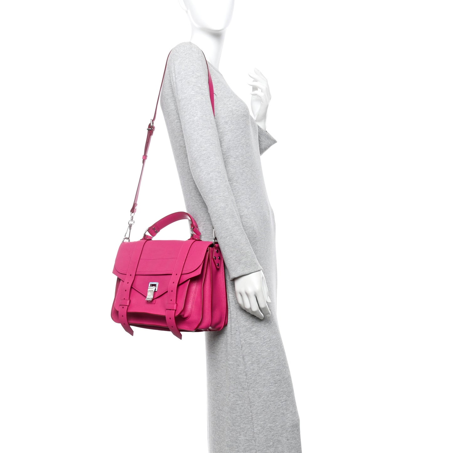 Lambskin Medium PS1 Satchel Fuchsia