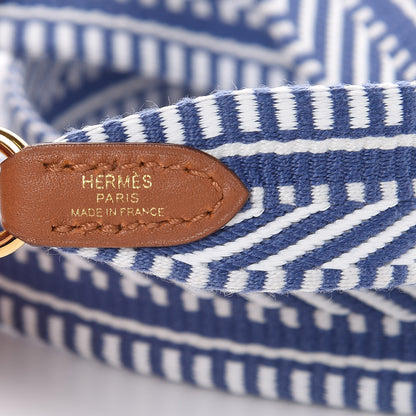 Hermes Toile Swift 25mm Sangle Cavale Shoulder Strap Ecru Bleu Brighton Gold 5 of 6