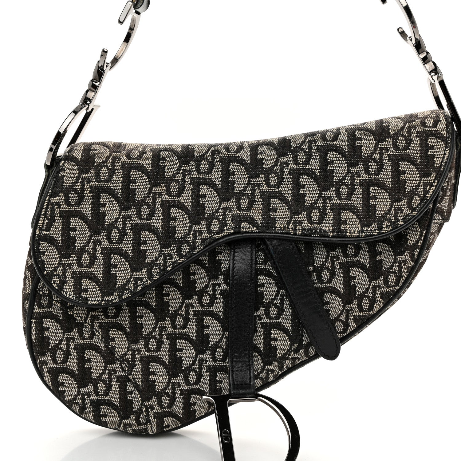 Christian Dior Oblique Saddle Bag Black 8 of 11