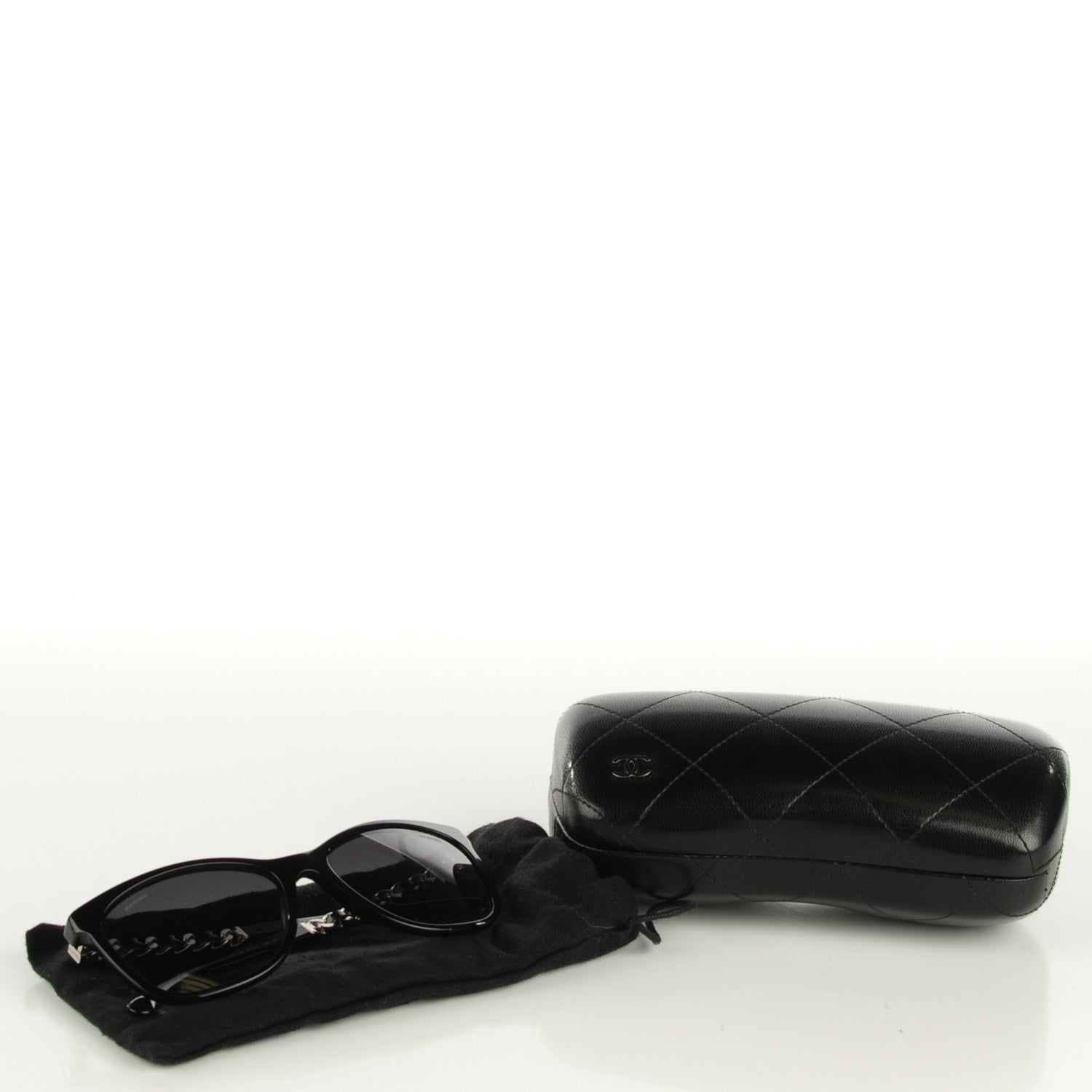 Chanel Cat Eye Chain Sunglasses 5260-Q Black 6 of 6