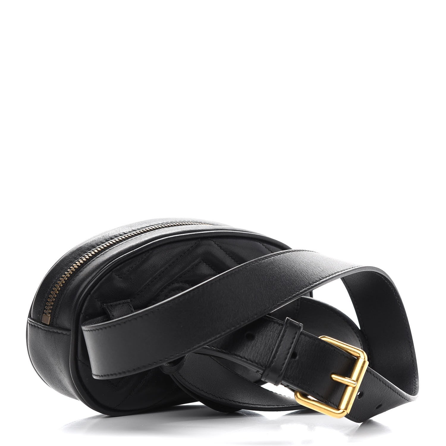 Gucci Calfskin Matelasse GG Marmont Belt Bag 95 38 Black 3 of 12