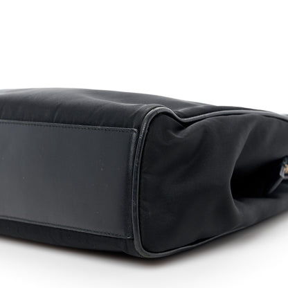 Prada Tessuto Nylon Soft Calfskin Shoulder Bag Black 10 of 11