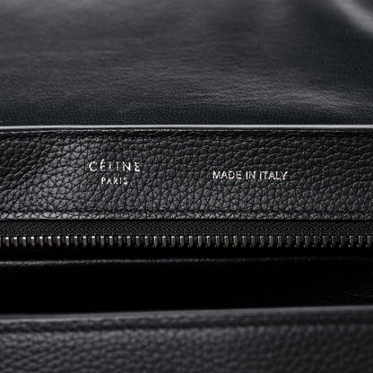 Celine Drummed Calfskin Suede Medium Trapeze Black 6 of 13