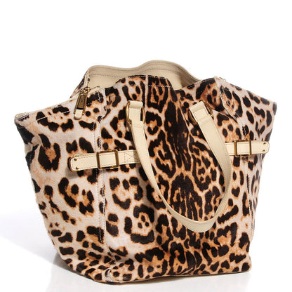 Saint Laurent Leopard Print Pony Hair Medium Downtown Tote 3 of 7