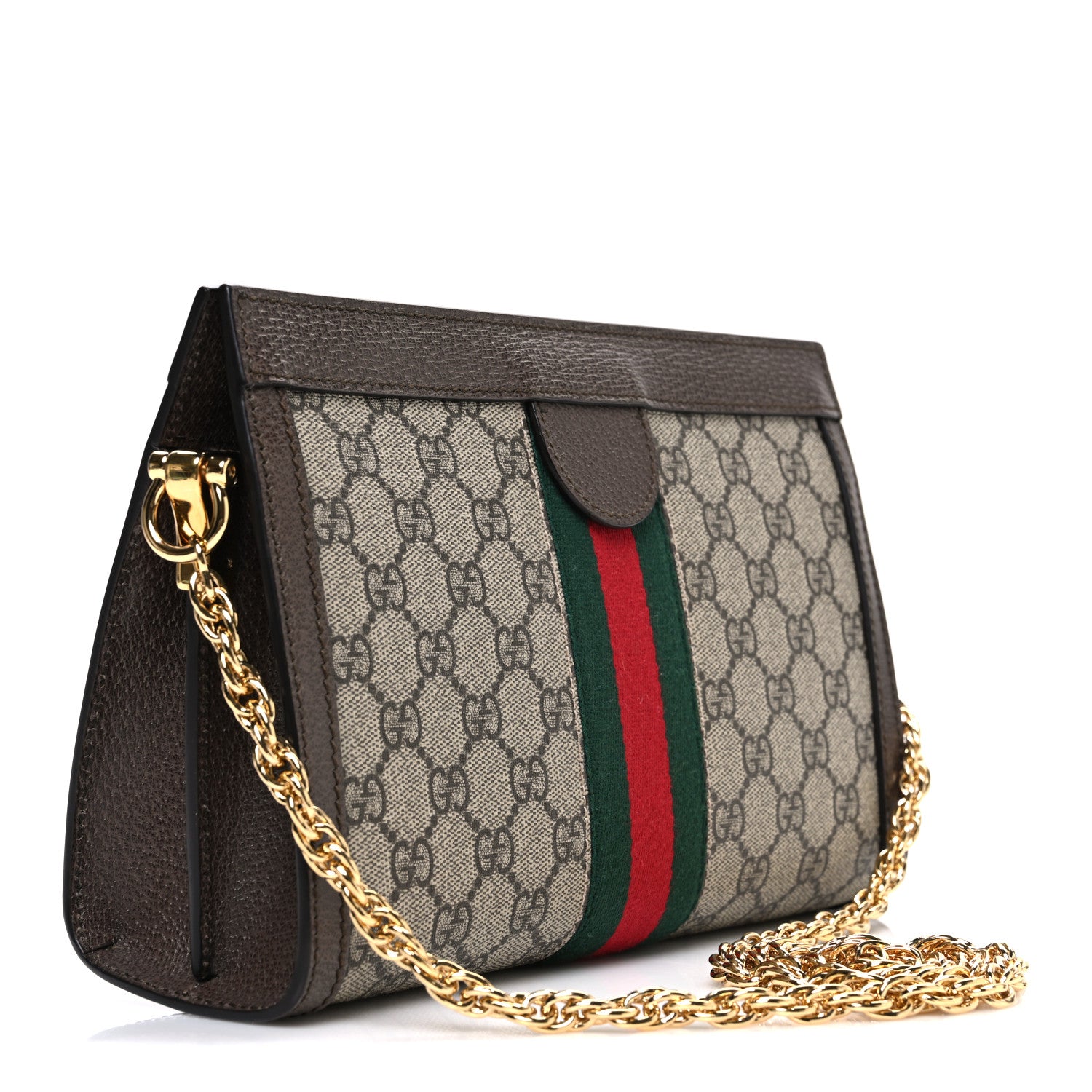 Gucci GG Supreme Monogram Web Small Ophidia Chain Shoulder Bag Brown 3 of 10